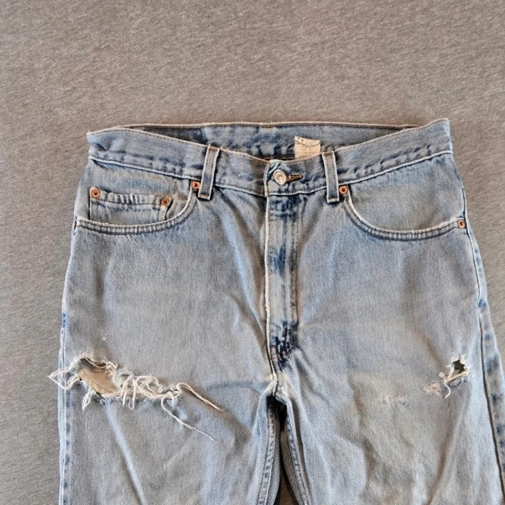 Vintage‎ Levi's 505 Jeans Mens W34 L30 Light Wash 1999 Straight Distressed 90s